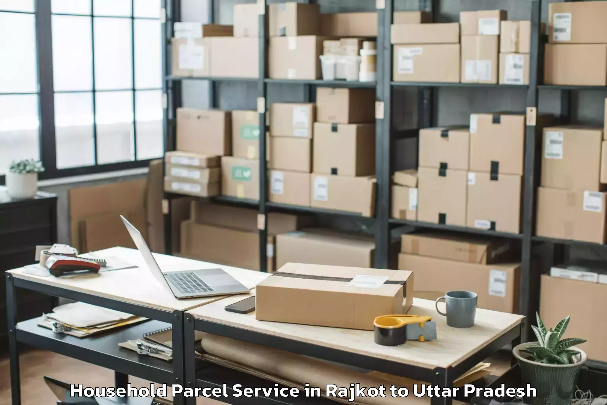 Book Rajkot to Lalganj Raebareli Household Parcel Online